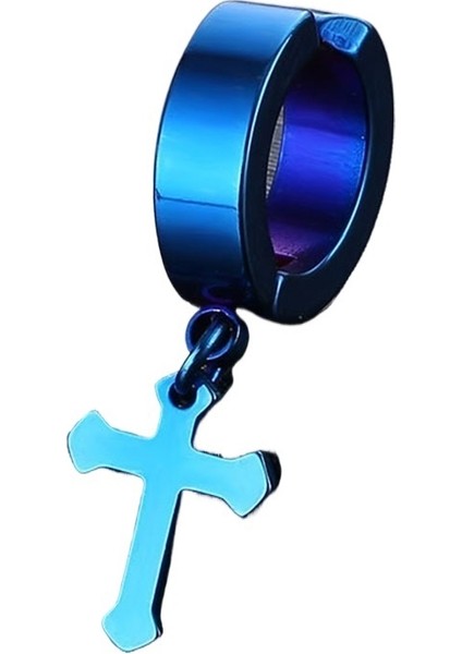 Kulakları Delik Olmayan Erkekler ve Kadınlar Için Titanyum Çelik Çapraz Kolye Kulak Kemiği Klipsi, Punk Trendi Paslanmaz Çelik Küpeler (Bir Çift) (Yurt Dışından)