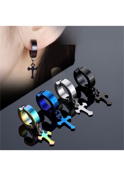 Kulakları Delik Olmayan Erkekler ve Kadınlar Için Titanyum Çelik Çapraz Kolye Kulak Kemiği Klipsi, Punk Trendi Paslanmaz Çelik Küpeler (Bir Çift) (Yurt Dışından) fiyatları