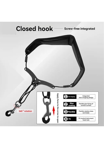 Saksafon Omuz Boyun Kayışı Ayarlanabilir Saksafon Çift Omuz Askısı Kablo Demeti Saksafon Müzik Aletleri Aksesuarlar Siyah (Yurt Dışından) fırsatları
