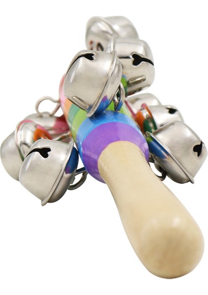 Renkli Ahşap Küçük Dikey Çan 10 Dikey Çan Çocuk Perküsyon Enstrümanı Gökkuşağı El Zili (Yurt Dışından)