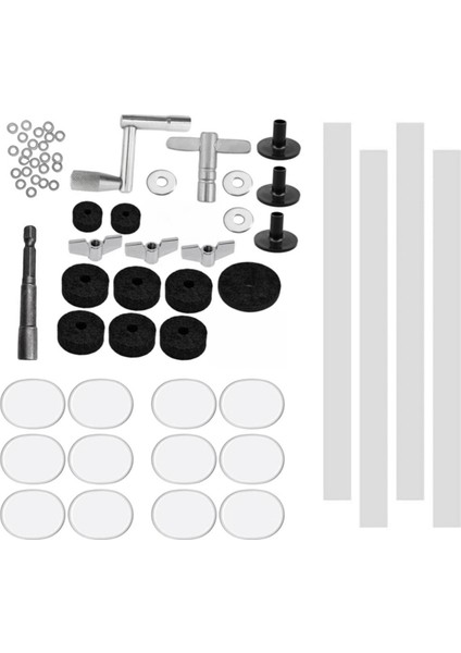 51PCS Zil Standı Kollu Zil Kılıfları Zil Yıkama Taban Kanat Fındıkları Zil Tamburu Yedek Parçaları (Yurt Dışından)
