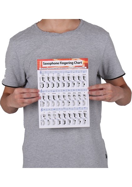 Saksafon Uygulama Grafiği Kaplamalı Kağıt Saksafon Parmak Grafiği Saksafon Parmak Grafik Müzik Akorları Poster S (Yurt Dışından) indirimleri
