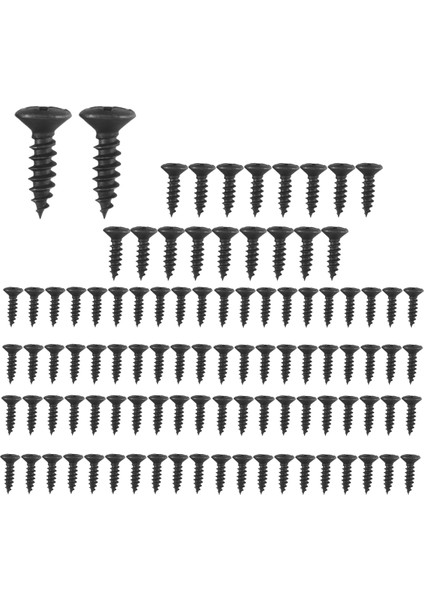 Strat &amp; Tele Için 100 Pcs Gitar ve Bas Pickguard Vidaları, Siyah (Yurt Dışından)