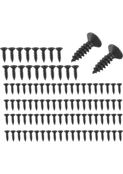 Strat &amp; Tele Için 100 Pcs Gitar ve Bas Pickguard Vidaları, Siyah (Yurt Dışından) modelleri