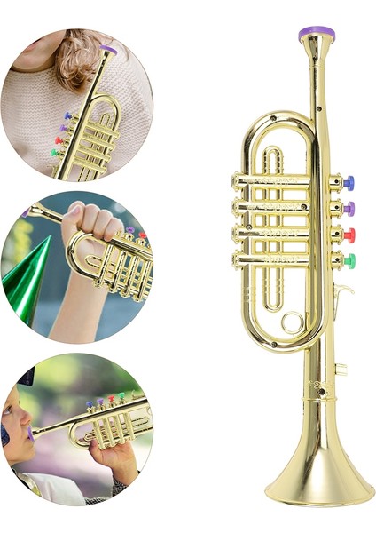 Çocuk Müzik Aletleri Çocuk Sahnesi Performansı Dört Ton Trompet (Temel Trompet Kurulu) Gümüş (Yurt Dışından) fırsatları
