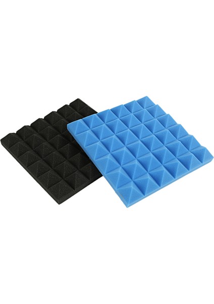 Kömür Akustik Köpük Fayans Ses Yalıtımı Köpük Panelleri Stüdyo Ses Dolgu 2 x 10 x 10 Inç (Siyah+Mavi) (Yurt Dışından) fiyatları