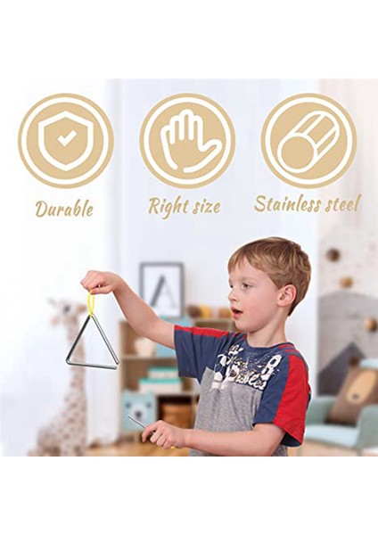 10 Adet Müzikal Çelik Üçgen Perküsyon Enstrümanı, Üçgen El Perküsyon Üçgen Yetişkin (6 Inç) (Yurt Dışından) fırsatları