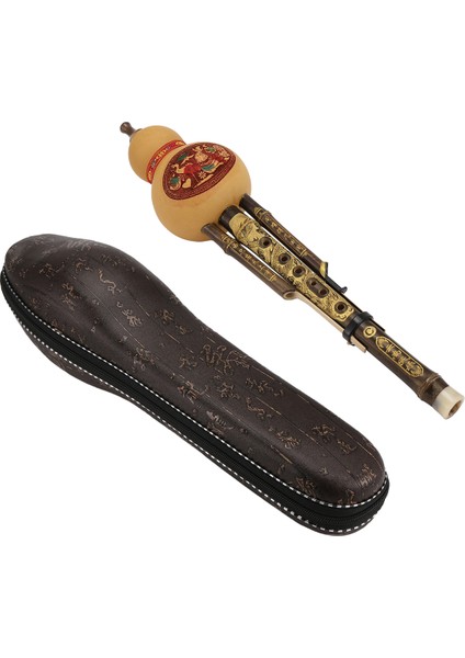 El Yapımı Bambu Hulusi Kabak Cucurbit Flüt Etnik Müzik Enstrümanı C&#39;nin Anahtarı Yeni Başlayan Müzik Severler Için Durum (Yurt Dışından)