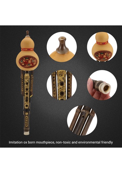 El Yapımı Bambu Hulusi Kabak Cucurbit Flüt Etnik Müzik Enstrümanı C&#39;nin Anahtarı Yeni Başlayan Müzik Severler Için Durum (Yurt Dışından) indirimleri