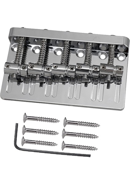 5 Dize Kalınlaştırılmış Bas Eyer Köprüsü Çekme String Plakası 5 String Elektrik Bas Gitar Aksesuarları Gümüş (Yurt Dışından)