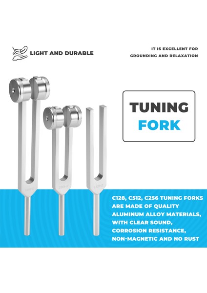 (128Hz, 256Hz, 512Hz) Çatal Seti, Çakra/şifa/ses Terapisi/dna Onarımı Için Refleks Çekiçle Ayarlama Çatalları (Yurt Dışından) fırsatları