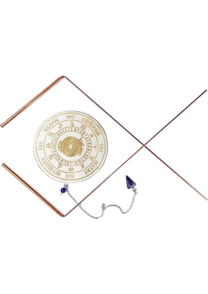 Bakır Yolu Çubuk Seti ve Mat ve Kuvars Crystal Cadı Asası ile Sarkı Seti Kehanet Için (Yurt Dışından)