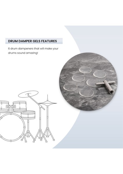 Drum Damper Jel 6 Paket Bir Davul Ayarlama Anahtar Paketi 1 (Yurt Dışından) fiyatları