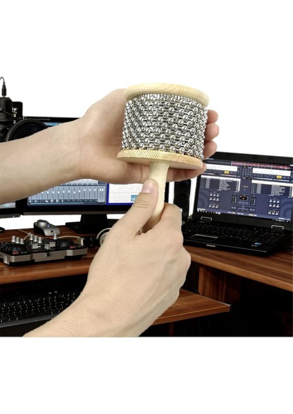 Çap 13.5cm Ahşap El Kabasa, Yetişkin Band Müzik Eğitimi Için Metal Boncuklu El Krankılı Perküsyon Enstrümanı (Yurt Dışından) fırsatları