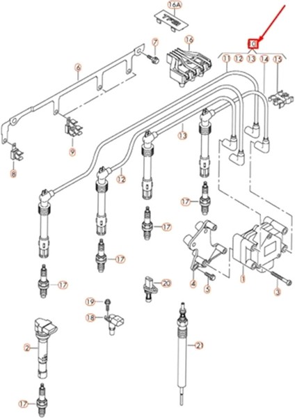03F905409C 4pcs Audi A1 A3 Vw Caddy Golf Vi Jetta Polo Için Ateşleme Kablo Kiti Basınç Kablosu Touran Skoda 1.2tsi (Yurt Dışından) modelleri