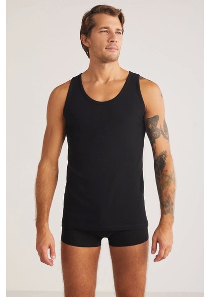 Henry Askılı 2'li Basic Erkek Atlet %100 Pamuk