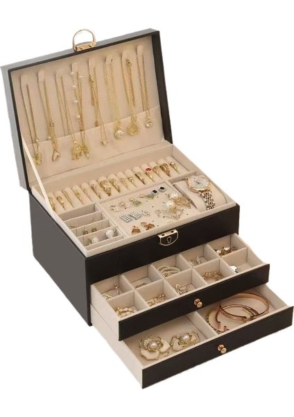 Yeni Büyük Kapasiteli Mücevher Saklama Kutusu (Yurt Dışından)