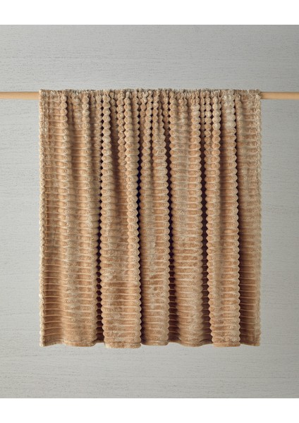 Modern Line Çizgili Super Soft Tek Kişilik Battaniye 150X200 cm Bej