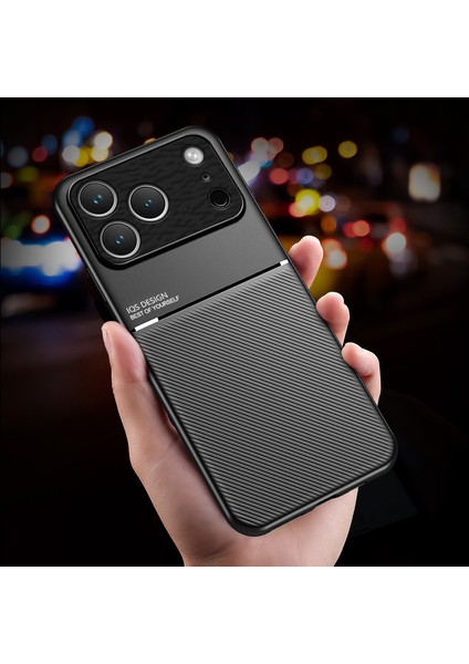 iPhone 17 Pro Max Dikey Çizgiler Araba Manyetik Emme Cep Telefonu Kılıfı (Yurt Dışından) fiyatları