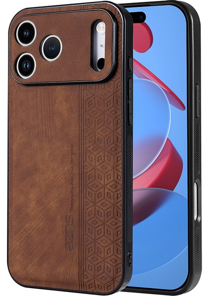 iPhone 17 Pro Retro Kabartmalı Desen Pu Cep Telefonu Kılıfı (Yurt Dışından)