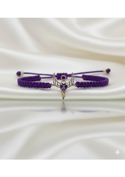 Bilgelik Meleği Ametis Altın Bileklik