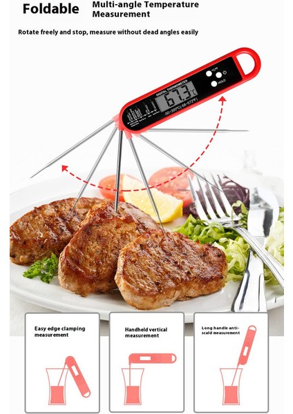 Mutfak Dijital Barbekü Gıda Termometresi Et Kek Şeker Kızartma Izgara Yemek Ev Yemek Pişirme Termometresi Ölçer Fırın (Yurt Dışından) fiyatları