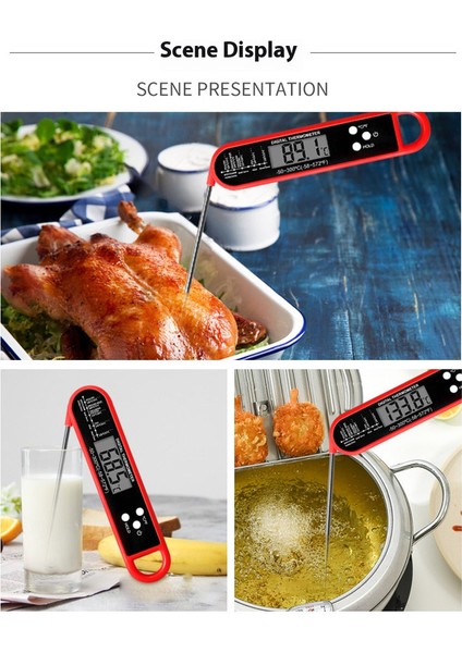 Mutfak Dijital Barbekü Gıda Termometresi Et Kek Şeker Kızartma Izgara Yemek Ev Yemek Pişirme Termometresi Ölçer Fırın (Yurt Dışından) indirimleri