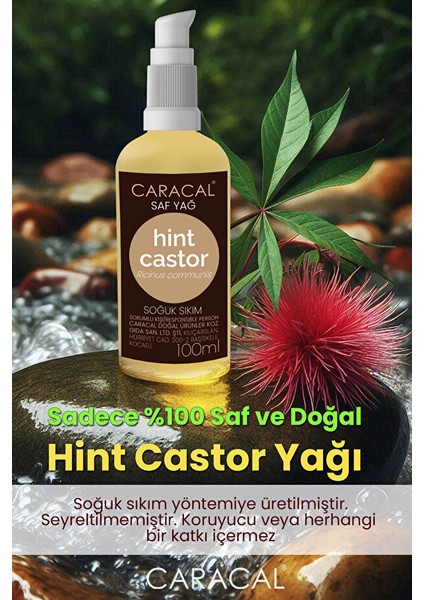 Doğal Hint Yağı 100 ml – Soğuk Sıkım, Saf ve Katkısız Kastor Yağı, Nemlendirici, Hexansız fiyatları