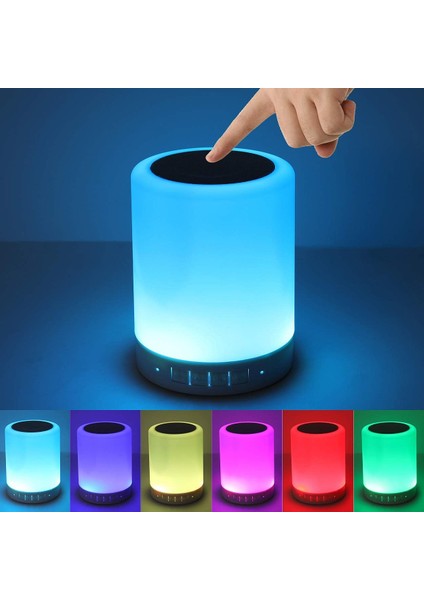 Lambası Bluetooth Hoparlör, Taşınabilir Kablosuz Bluetooth Hoparlör, Dokunmatik Kontrol Komodin Lambası, Dış Mekan Hoparlörleri Bluetooth, Kız, Erkek, Bebek Için En Iyi Hediyeler