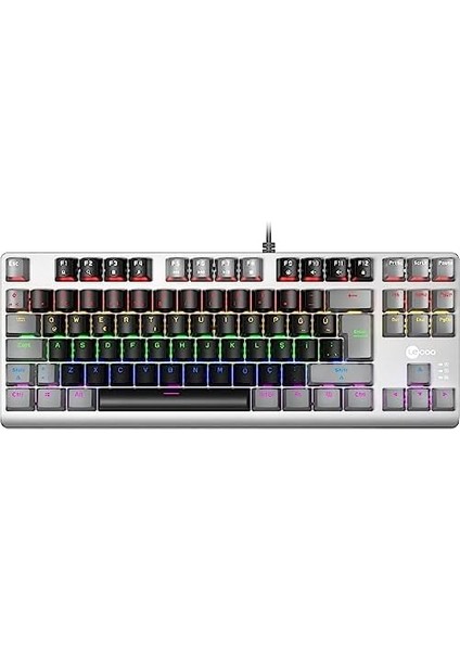 GK304 USB Kablolu Red Switch Mekanik Oyuncu Klavyesi - Makro Tuş Atamalı, Rgb LED Aydınlatmalı, Qwerty Türkçe Tuş Dizilimi, Gaming Türkçe Q Klavye Siyah Ağırlıklı Siyah & Gri fiyatları