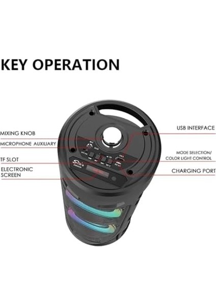 Taşınabilir Bluetooth Hoparlör Kablosuz Speaker LED Işıklı Ses Bombası Party Box Hoparlör modelleri