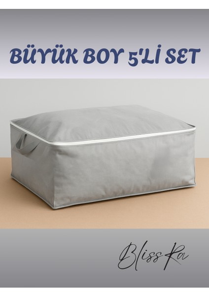 Baza Altı Hurç Seti 64X40X22 – 5'li Organizer Hurç, Gri – Yorgan Nevresim Saklama-Stroge Bag fiyatları