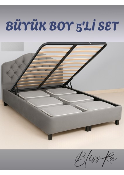 Baza Altı Hurç Seti 64X40X22 – 5'li Organizer Hurç, Gri – Yorgan Nevresim Saklama-Stroge Bag modelleri