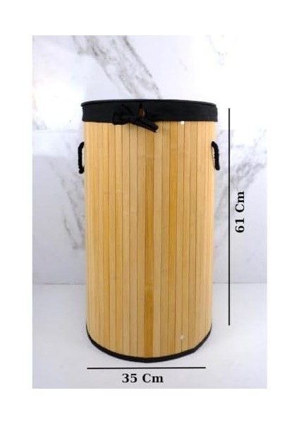 Yuvarlak Bambu Çamaşır Sepeti Naturel CL-6001-08 C1-1-121 fiyatları