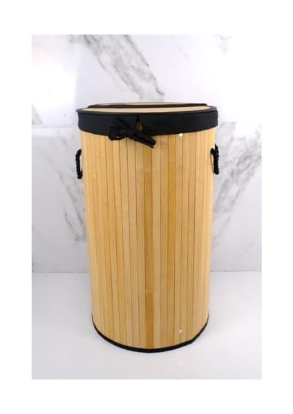 Yuvarlak Bambu Çamaşır Sepeti Naturel CL-6001-08 C1-1-121 modelleri