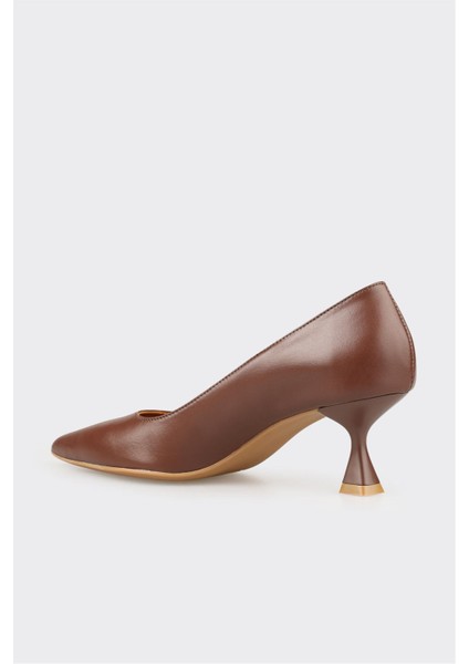 Kahve Deri Kadın Stiletto modelleri