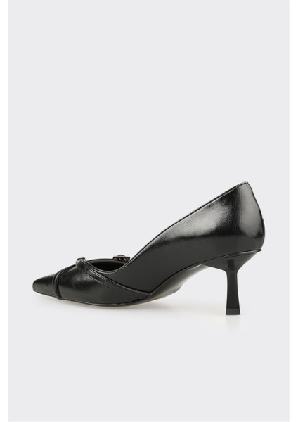 Siyah Kadın Orta Topuk Ayakkabı modelleri