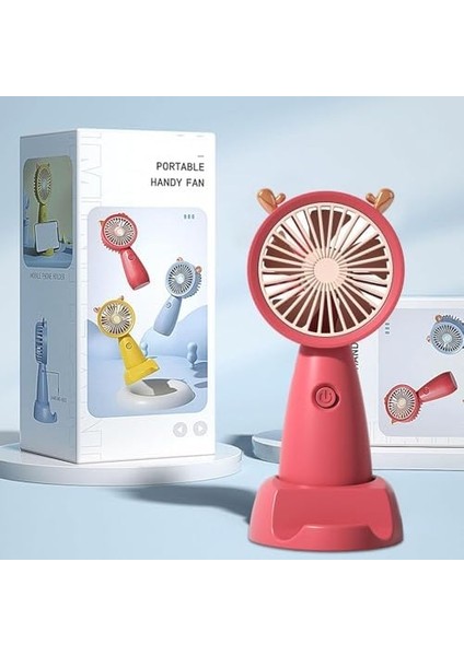 Şarjlı Mini Fan Taşınabilir Vantilatör Mini El Fanı Askılı Vantilatör Güçlü Taşınabilir ve Stantlı Fan Masaüstü 24903 Asorti Renk fiyatları