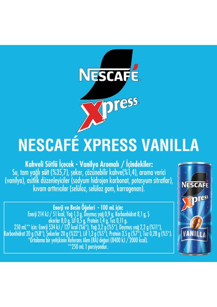 Nescafé Xpress Vanilla Soğuk Kahve 250ML X12 fırsatları