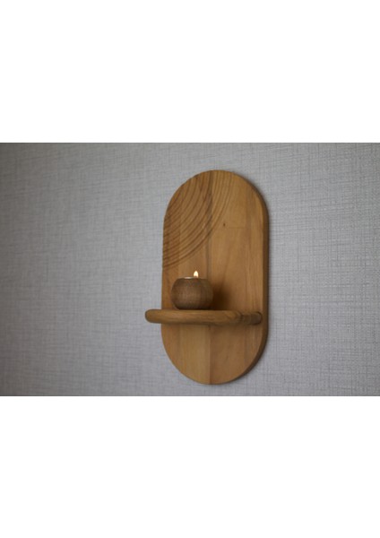 Oymalı Oval Ahşap Duvar Rafı | El Yapımı | Minimalist Dekoratif Raf | Doğal Ahşap Aksesuar fiyatları