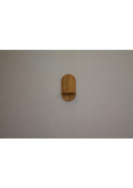 Oymalı Oval Ahşap Duvar Rafı | El Yapımı | Minimalist Dekoratif Raf | Doğal Ahşap Aksesuar