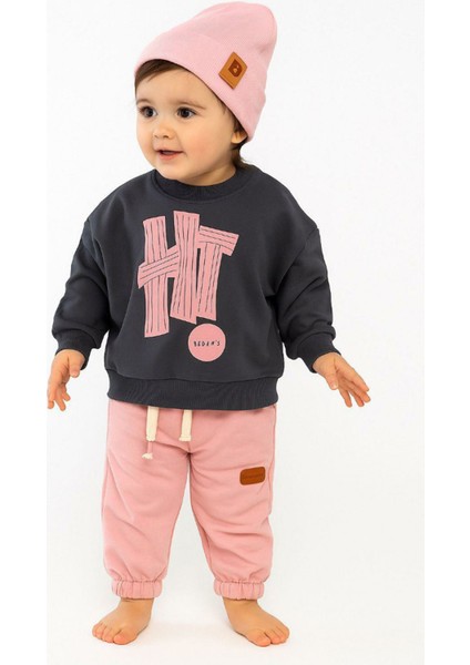 Hi Baskılı 2 Li Kız Bebe takım - Pembe