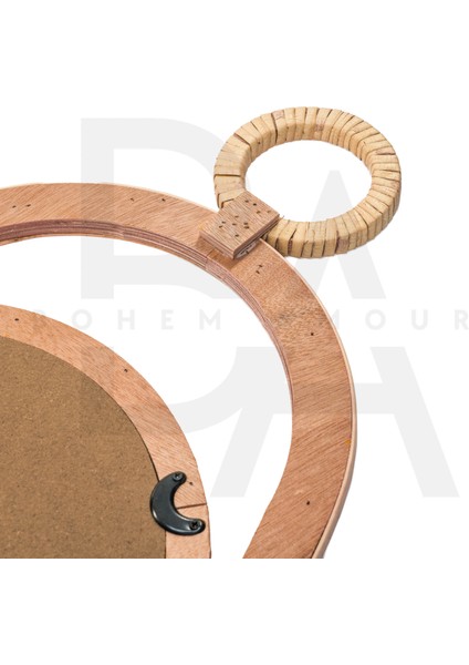 Damla Form Döngü Kavisli Bambu Rattan Ayna fırsatları