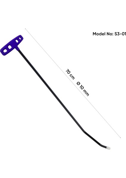 70 cm 10 mm Çift Kıvrımlı Vida Dişli Boyasız Göçük Düzeltme Çubuğu - S3-01, Pdr Çubuk