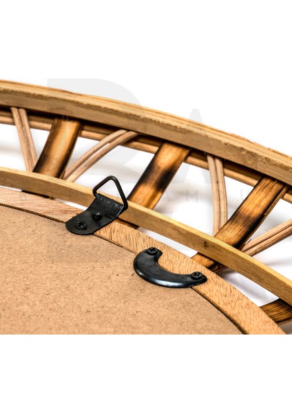 Yuvarlak Bükümlü Desen Bambu Rattan Ayna fırsatları