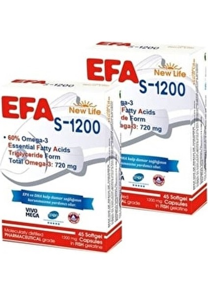 Efa S 1200 Balık Yağı 45 Kapsül x 2 Adet