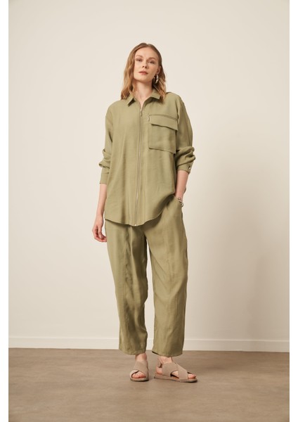 Kadın Modal Takım Haki 31036