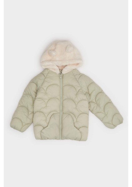 Kız Bebek Rüzgar Geçirmez Su Geçirmez Kapüşonlu Fermuarlı Mont E7951A525AU