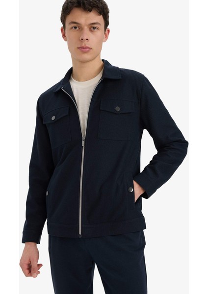 Slim Fit Dar Kesim Astarlı Fermuarlı Cepli Mevsimlik Baharlık Mont D7533AX25AU modelleri