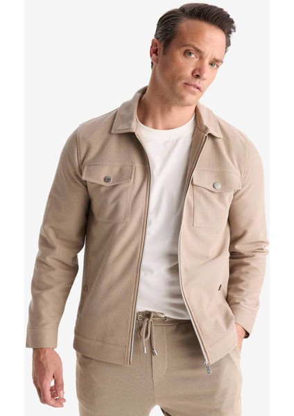 Slim Fit Dar Kesim Astarlı Fermuarlı Cepli Mevsimlik Baharlık Mont D7533AX25AU modelleri